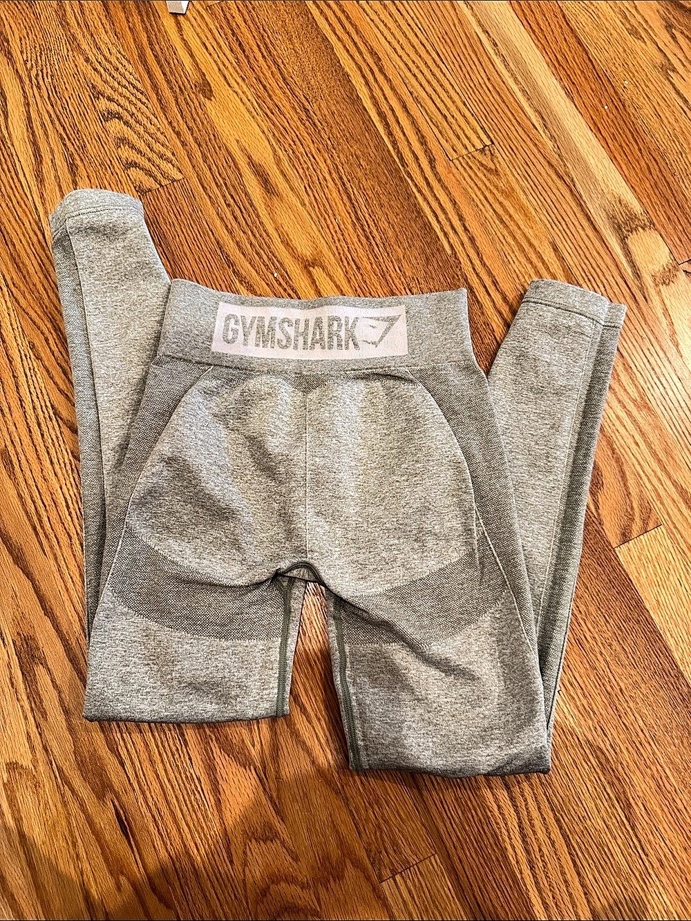 GYMSHARK Flex Seamless Gray/Green Athletic Leggings